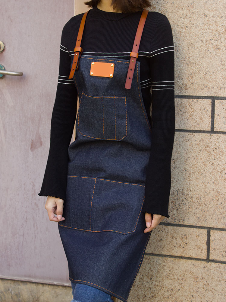 Denim hairdressing apron hair salon dedicated baking barista work apron